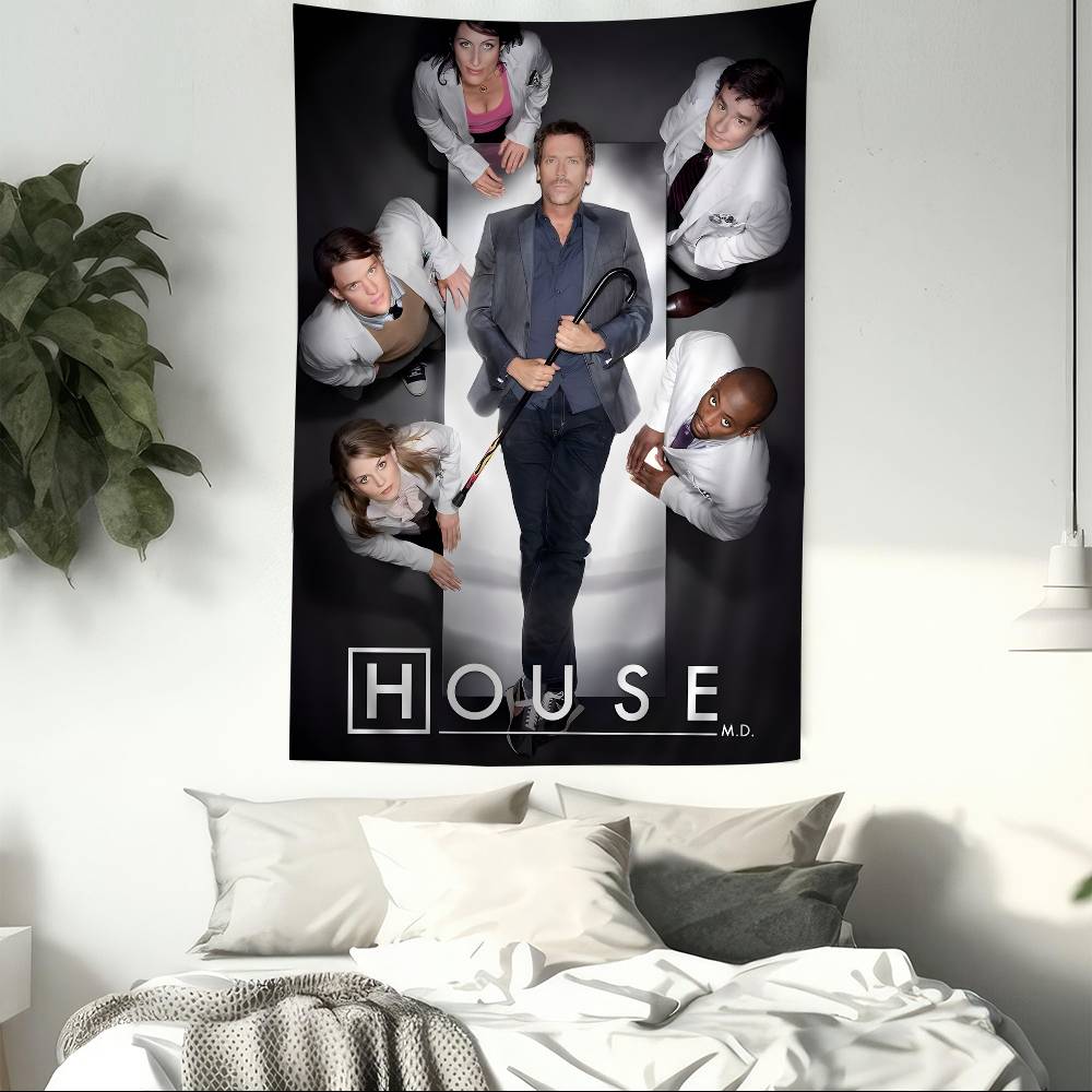 House MD TV Classic Vintage Hippie Wall Hanging Tapestries for Living Room Home Dorm Decor Kawaii Room Decor