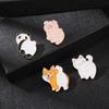 "Cute Cartoon Animal Brooches: Panda, Dog, Pink Pig Butt - Fashion Accessories for Clothes & Bags"