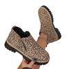 Leopard Print Plus Size Booties Women's Winter 2025 New Round Toe Side Zipper British Style Martin Boots