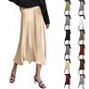Women's High Waist Skirt Women's A-line Skirt Summer Solid Color Midi Skirt High Waist