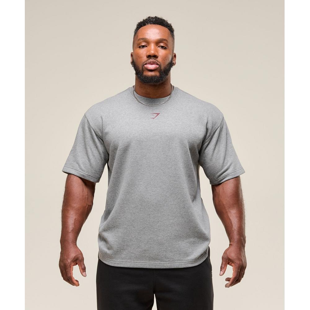 Gymshark Power Short Sleeve Crew Charcoal Core Marl A2c9i Gbbb