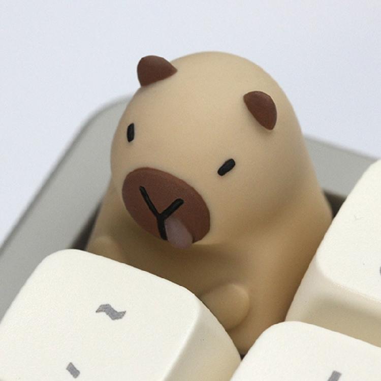 Цветные градиентные кейкапы из смолы с изображением капибары Компактный размер Легкая конструкция Для механических переключателей