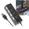 High Speed Black Led 4 Port Usb 2.0 Hub Featuring Versatile Compatibility For All Devices