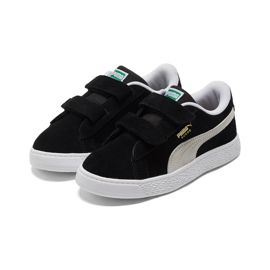 Puma Suede Classic Удобные Прочные Низкие Детские Кроссовки Детские кроссовки Черный Белый 385664-01