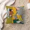 Anime TTom and JJerry Cartoon Pillow Covers Cartoon Sofa Decorative Home Doublesided Printing Short Plush Cute Cushion Cover