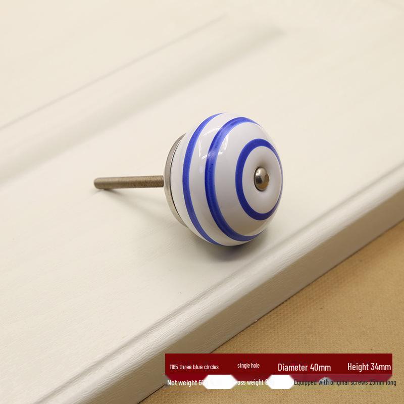 Китайская пасторальная керамическая круглая ручка, расписанная вручную, для тумбочек или ящиков