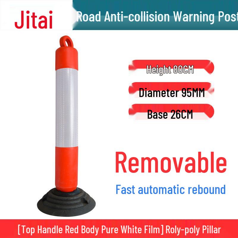 Jitai 75cm Reflective Rubber Traffic Safety Post