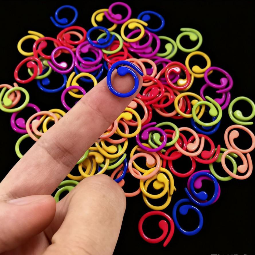 Sprout Style Metal Braided Stitch Markers for Knitting Needles - Open Ring DIY Yarn Scarf Tools