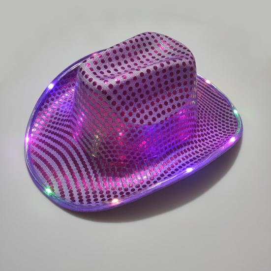 Светодиодная ковбойская шляпа в стиле ретро-вестерн, 9 цветов, доступны для рождественских вечеринок в ночных клубах