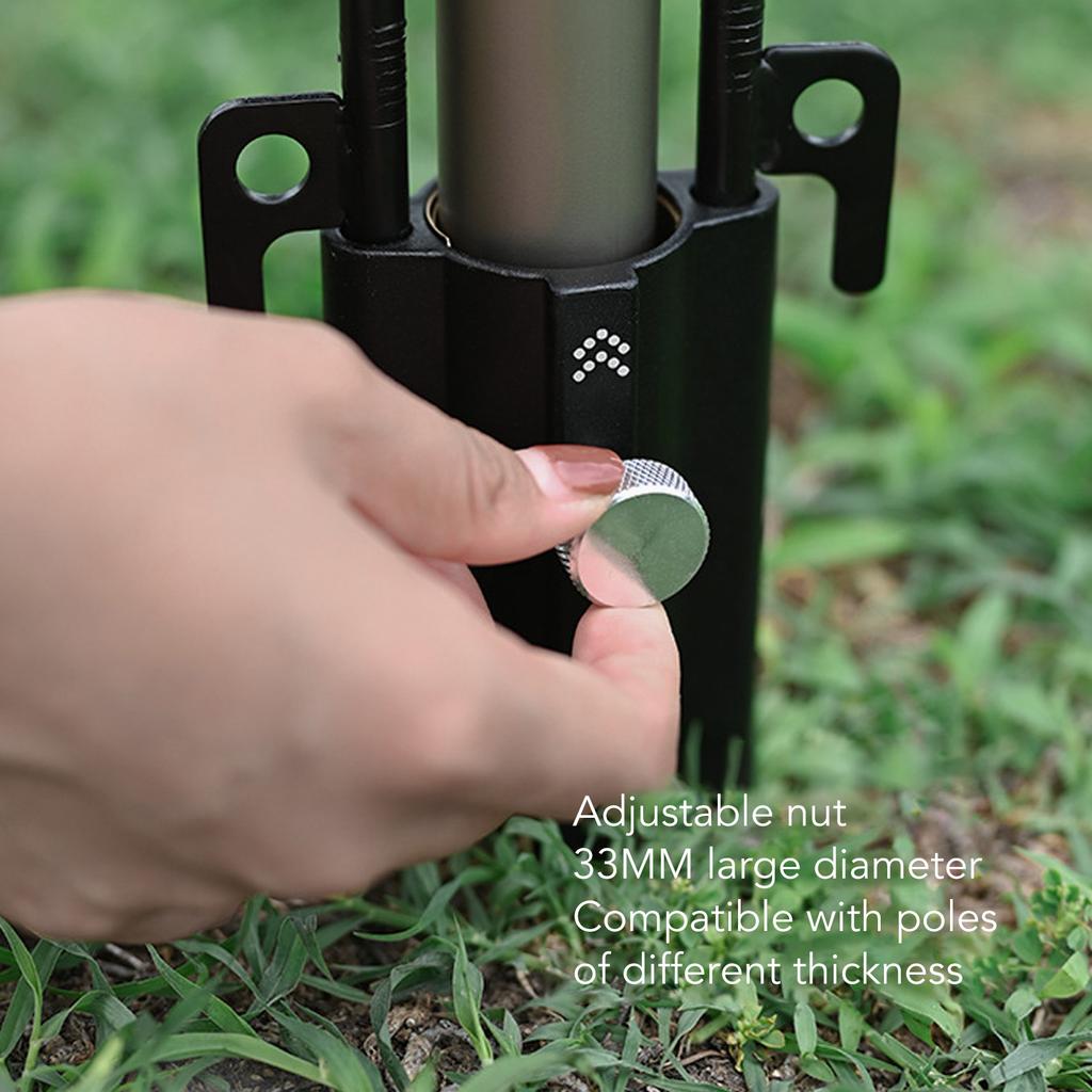 Camping Canopy Pole Holder Aluminum Alloy Copper with Adjustable Nut Tent Pole Bracket for Outdoor