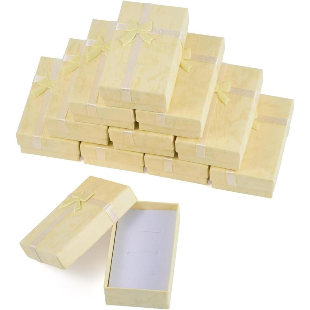 12Pcs Black Small Jewelry Gift Boxes 3.19x2.03 Inch Bracelet  Earring Packaging Boxes With Lids Bowknot for Easter Valentines Day Jewelry Display