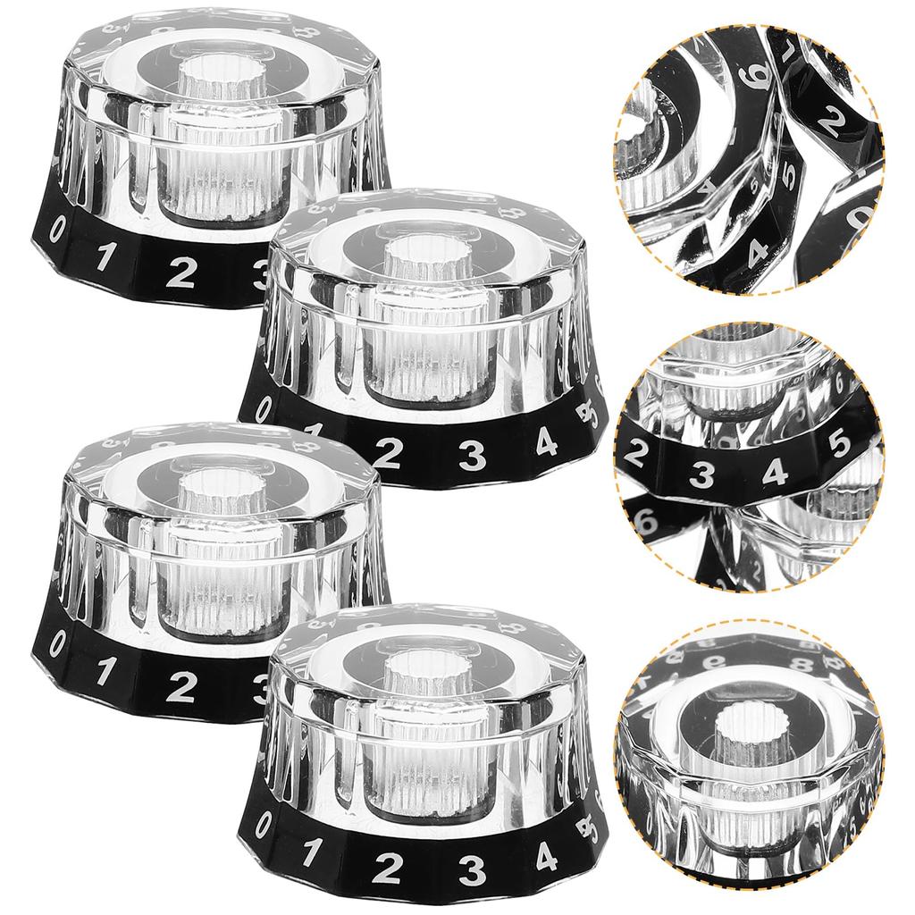 DECHOUS Guitar Knob Electric Guitar Volume Knob Guitar Volume Knob Replacement Electric Guitar Knob Musical Instrument Repair Black (4 Pieces)