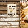 Funny Metal Tin Sign Ideal Gift x Inch Vintage Chicken Lovers Parking Only Poster Metal Signs for Farm Garden Home Decor