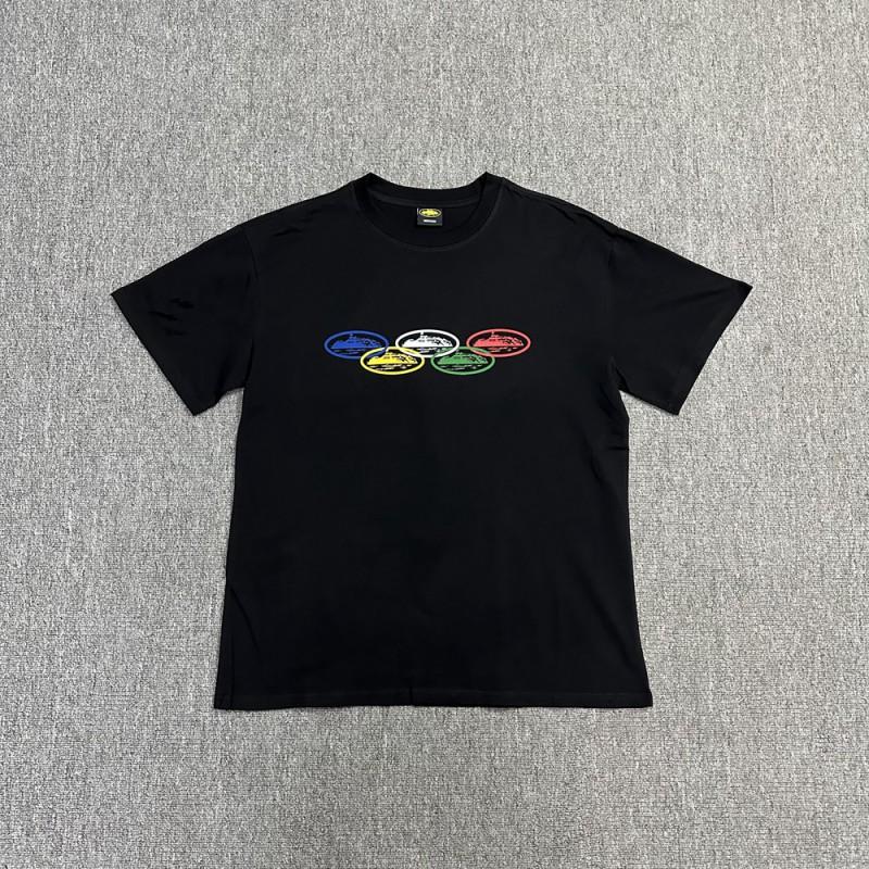 Unisex Oversized Streetwear Tee With Retro Geometric Print Cotton T-Shirt Men Women