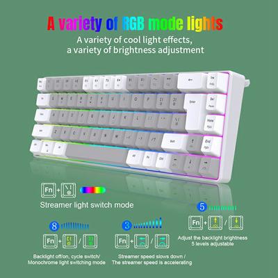 Y-FRUITFUL K701 68-клавишная проводная клавиатура с RGB-подсветкой, механическая игровая клавиатура