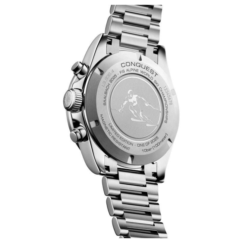 Longines Автоматический механический механизм серии Concas, водонепроницаемость 100 метров, мужские часы, швейцарские часы, 42 мм, серый циферблат, ремешок из нержавеющей стали, L3.836.4.52.9