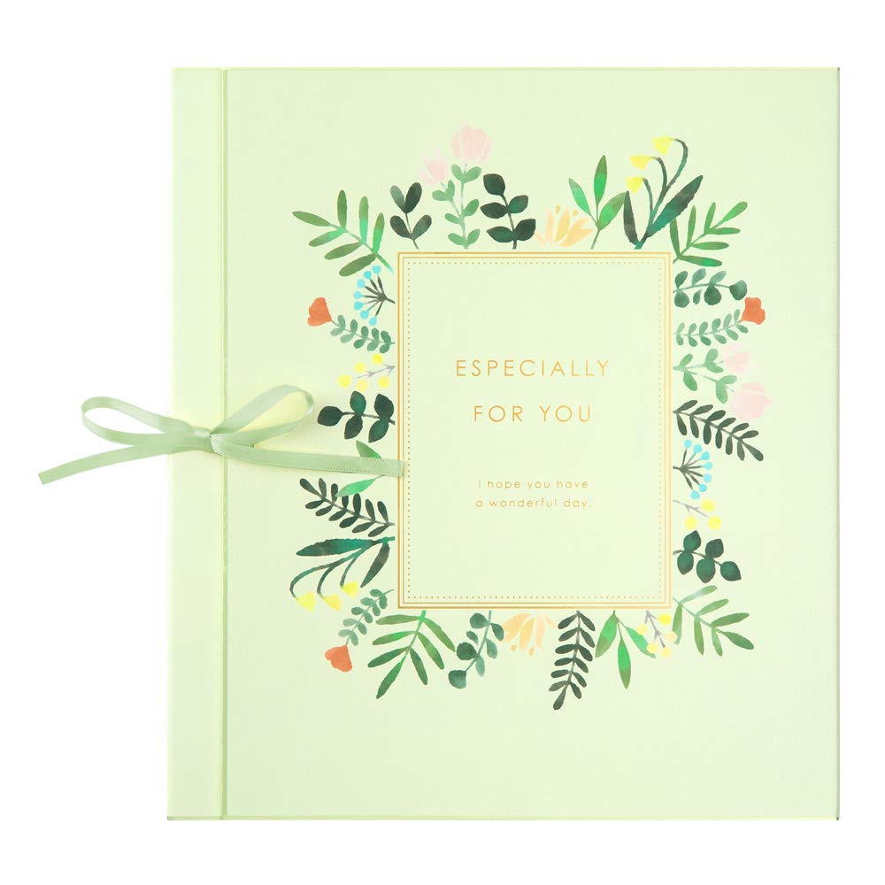 Colored Paper Midori Tri-fold Message Card with Ribbon Floral Pattern 33256006