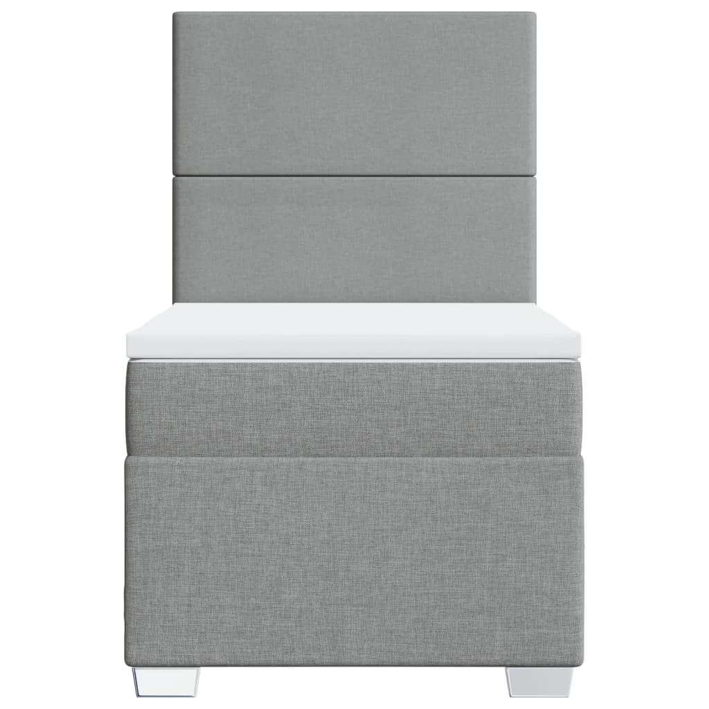 Box Spring Bed with Mattress Light Grey 90x190 cm Fabric