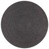 Rug - vidaXL - Jute Round 150 Cm - Dark Grey - Natural - Handmade