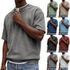 Мужская вельветовая рубашка-henley с коротким рукавом, на пуговицах, повседневная, свободного кроя, пуловер для повседневной носки