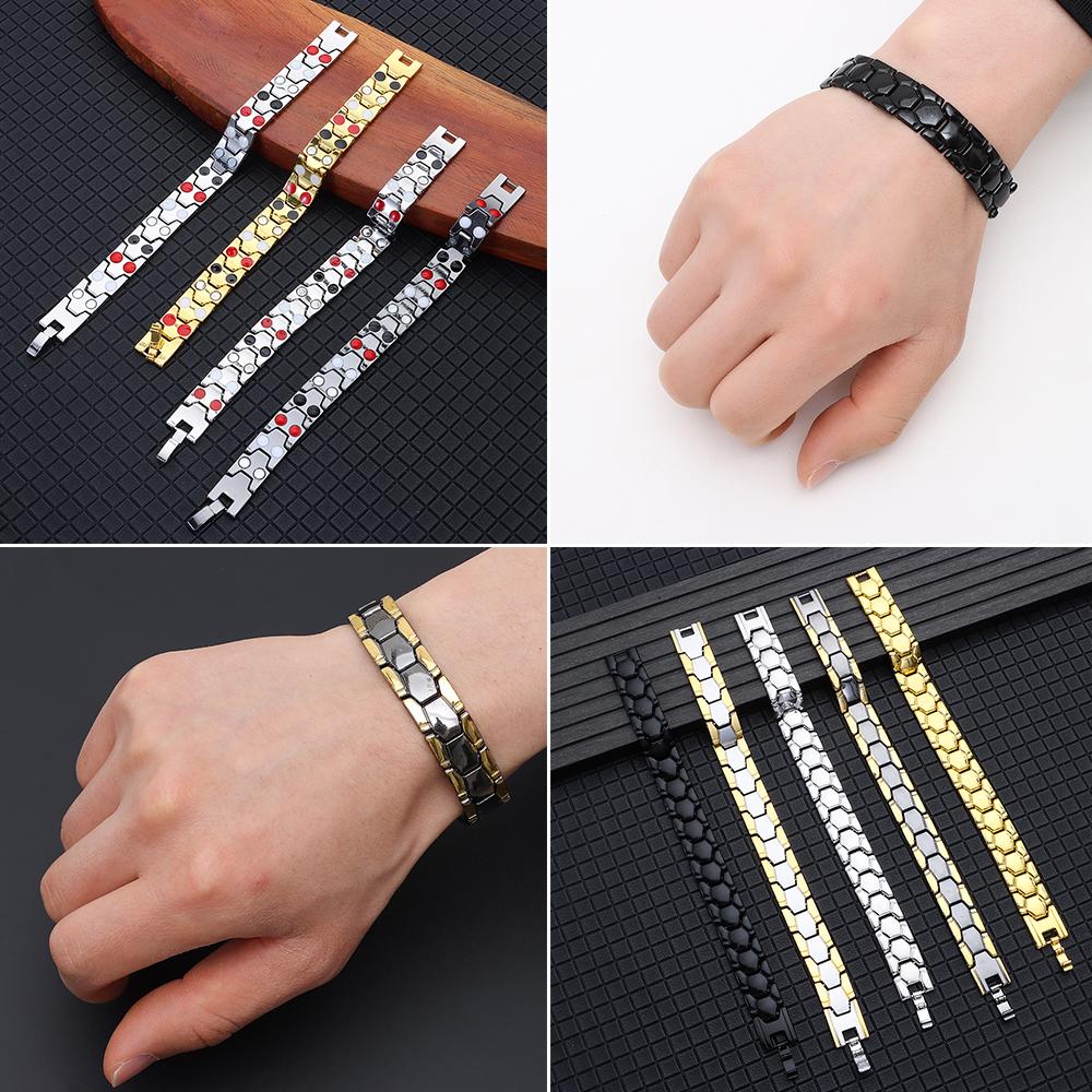 Acupoint Massage Treatment Hematite Magnetic Therapy Bracelet Energy Healing Detachable Bangle