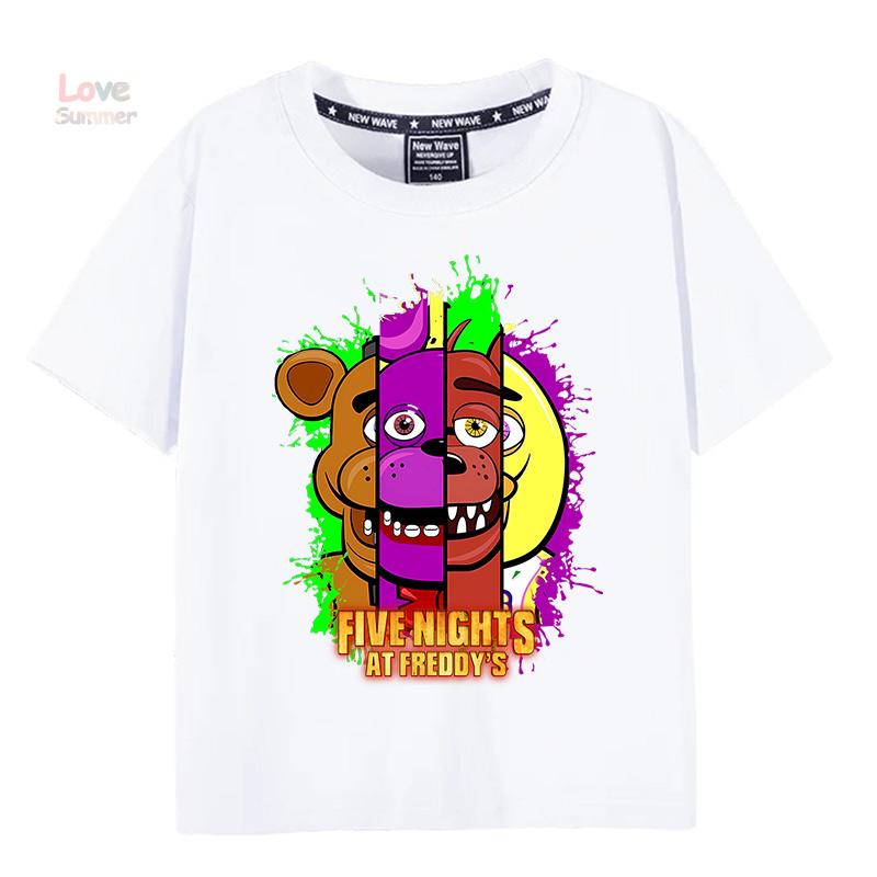 Футболка 4-14 лет FNAF В Фредди детская футболка с круглым вырезом мальчики девочки с коротким рукавом
