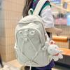 New Girl Leisure White Embroidery Nylon Kawaii School Bag Women College Backpack Lady Cute Laptop Fashion Female Travel Book Bag
