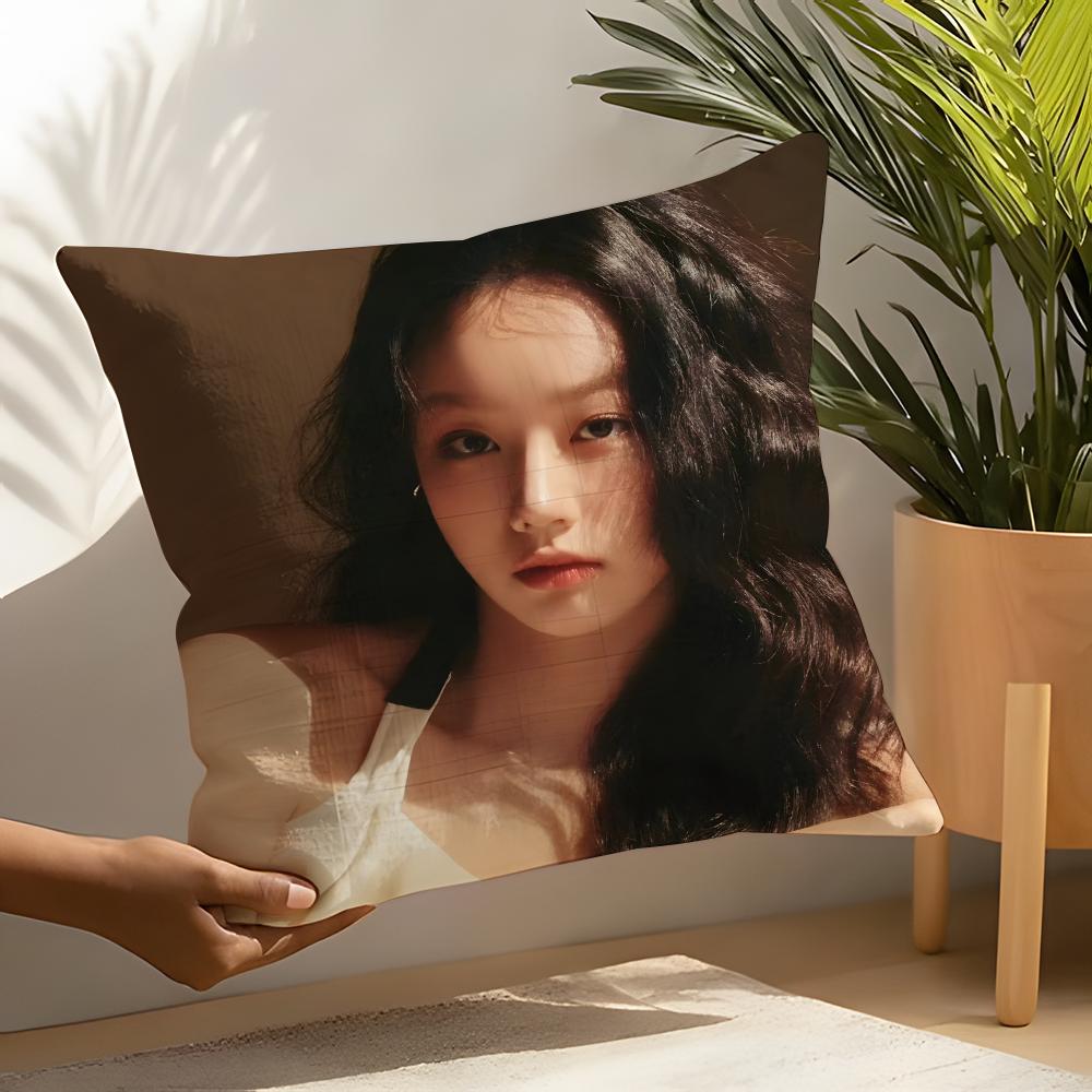 Beautiful Singer LLee Hyeri Pillow Case Linen Cushion Covers For Decorative Sofa Home Pillows Case Car Chair Pillows Cases