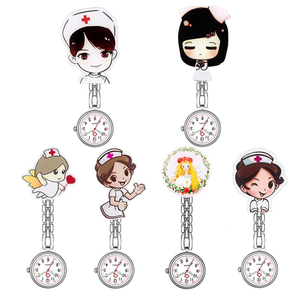 Numeral Analog Quartz Clip-On Fob Nurse Doctor Hanging Luminous Pocket Watch