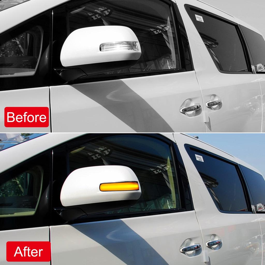 For Sienna Highlander RAV4 Previa Estima Alphard Vellfire Noah R70 XA30 4Runner Tacoma 2x LED Dynamic Turn Signal Indicator Lights