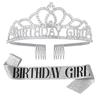 BIRTHDAY QUEEN GIRL Girl Birthday Crown Etiquette Party Supplies Rhinestone Hair Accessories