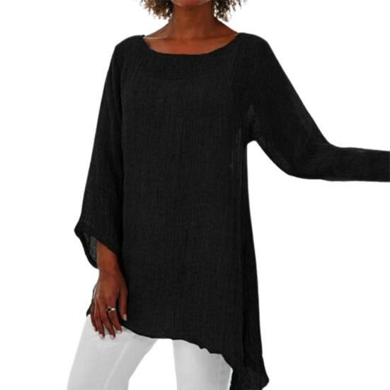 Удобная осенняя блузка, женская футболка с длинным рукавом, свободный топ