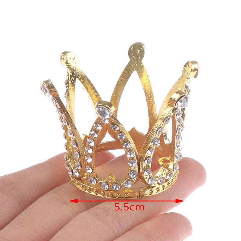 Mini Crown Princess Topper Crystal Pearl Children Hair Ornaments Party Decor