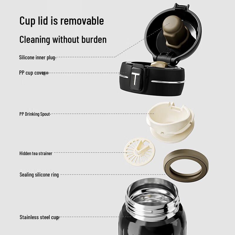 TOMIC 400ml 316 Stainless Steel Insulated Tea Tumbler