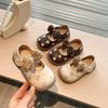 Осенние туфли Мэри Джейн для девочки Цветочный мелкий бантик Классические детские кожаные туфли Матовая ПУ кожа Бежевый Коричневый Детская плоская обувь 21-30