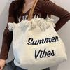 Bags Large Capacity Canvas Bag Embroidered Letter Premium Tote Bag Handbag Women's Bag Woven Beach Bag Shoulder Bag