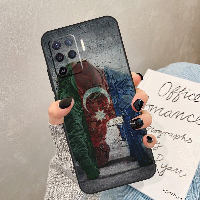 Чехол Флаг Азербайджана для Oppo A78 A98 A18 A38 A58 A60 A80 A40 A77 A57 A17 A74 A54 A94 A96 A76 A16 A15 A5 Pro