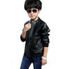 Детская одежда, детская кожаная куртка, зимняя мотоциклетная куртка с воротником-стойкой для мальчиков