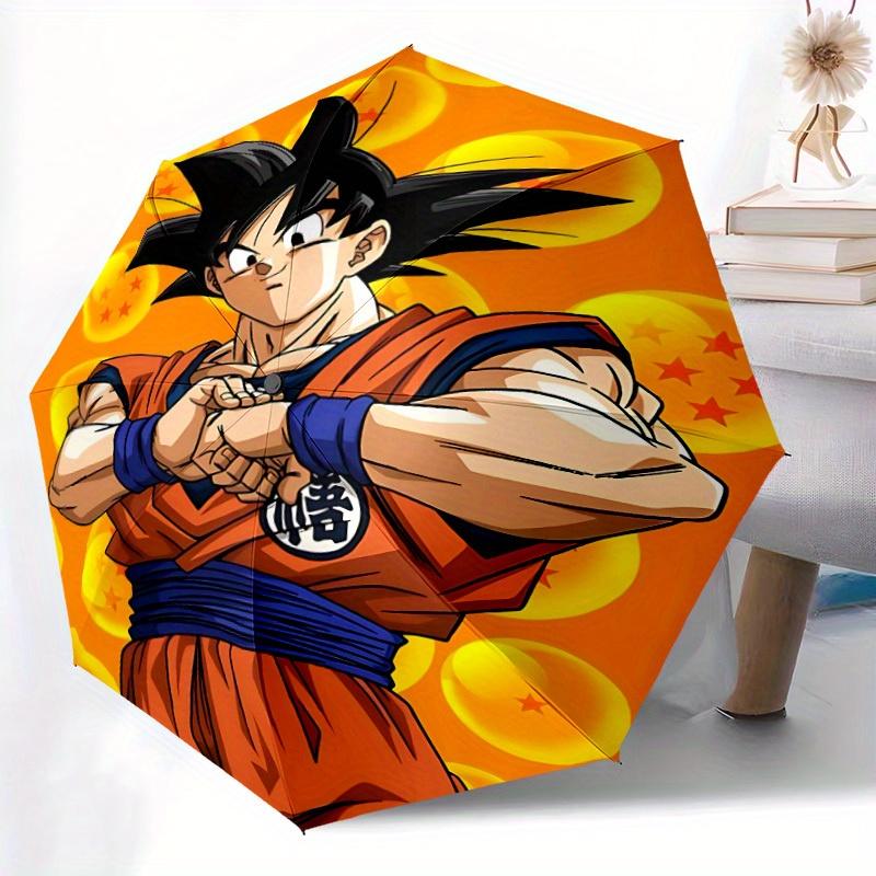 Goku DragonBallZ Self-Folding Umbrella, 8-Bone Compact Travel Umbrella, Durable Plastic And Iron Frame, Suitable For Outdoor And Daily Neces