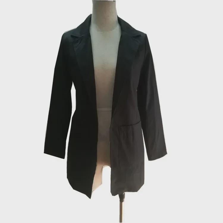 Women's Multi-color Lapel Blazer: European & American Style, Casual Cardigan with Patch Pockets