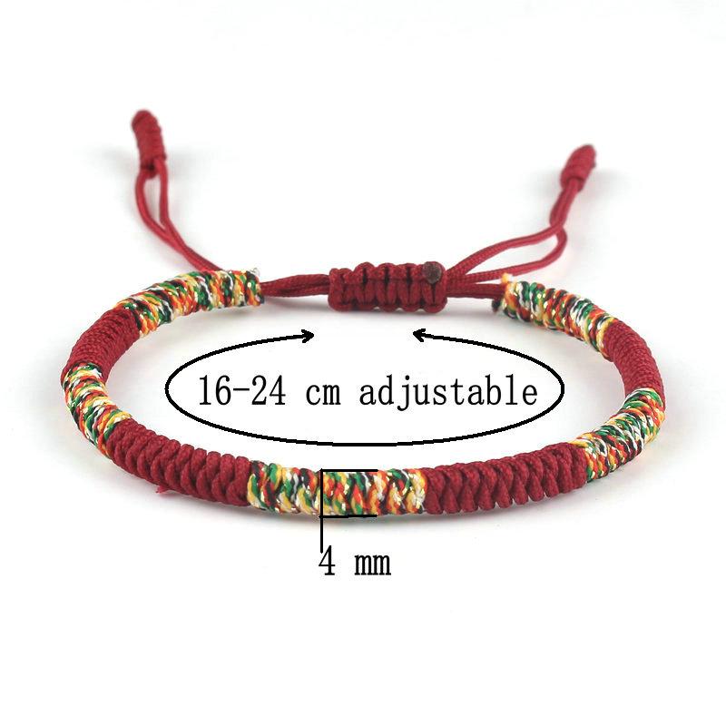 Tibetan Buddhism Lucky Bracelet Unisex Braided Adjustable King Kong Knot Red String Bracelets for Men Women Couple Pulsera