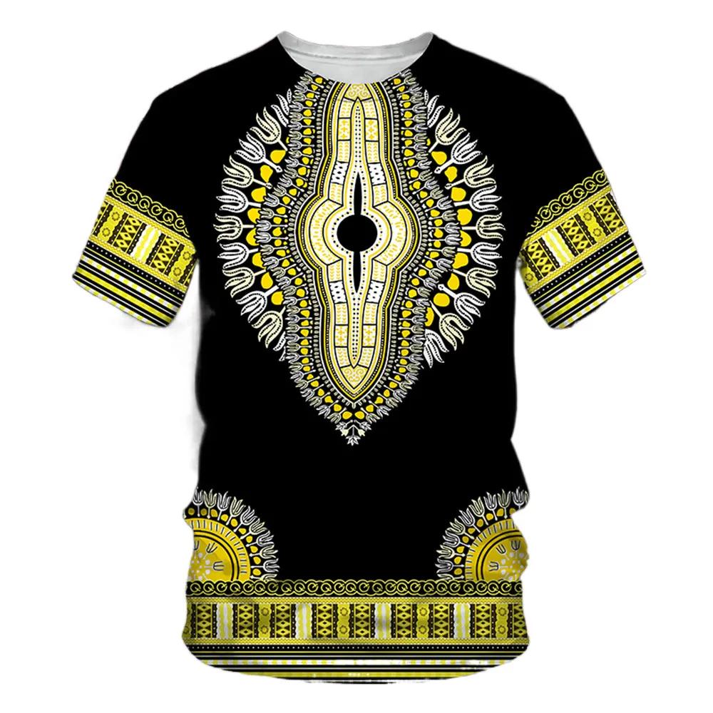 New Summer African Ethnic Style Pattern 3D Print T-Shirts Men Women Tshirt Short Sleeve Oversized Harajuku Tee Top Kid