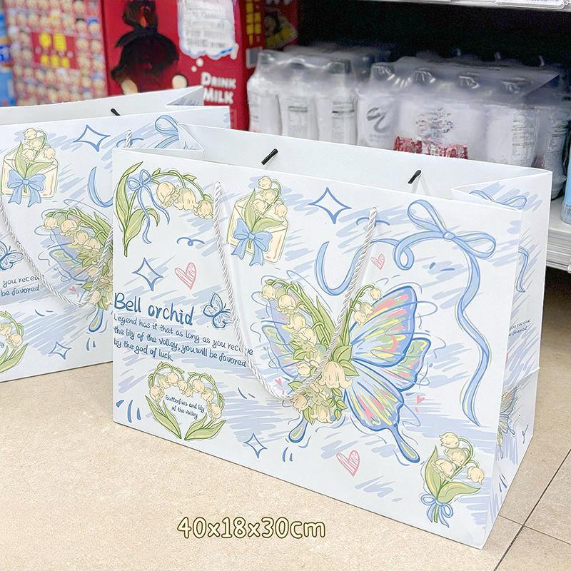 Новый Инс Стиль, Колокольчик Орхидея, Бабочка, Изысканный, Подарочная Упаковка Подарочный Пакет, Утолщенный, Картон, Прочный, Пакет для Ручной Упаковки