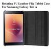 Cover Case For Samsung Galaxy Tab A 8.0 2017 A2S T380 T385 SM-T385 SM-T380 360 Degree Rotating PU Leather Flip Tablet Case Glass