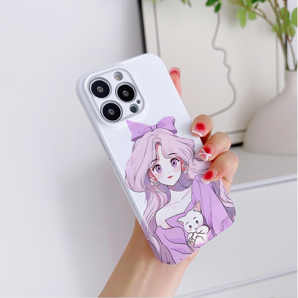 Все включено Пленка Чехол для телефона Мультяшный Модный дизайн Жесткий чехол Полная защита Защита камеры Чехол для iPhone Huawei Honor Vivo Google