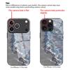 Beach pattern tempered glass phone case suitable for iPhone 17 16 15 14 13 12 11Pro/Max/Plus anti drop and shockproof back cover