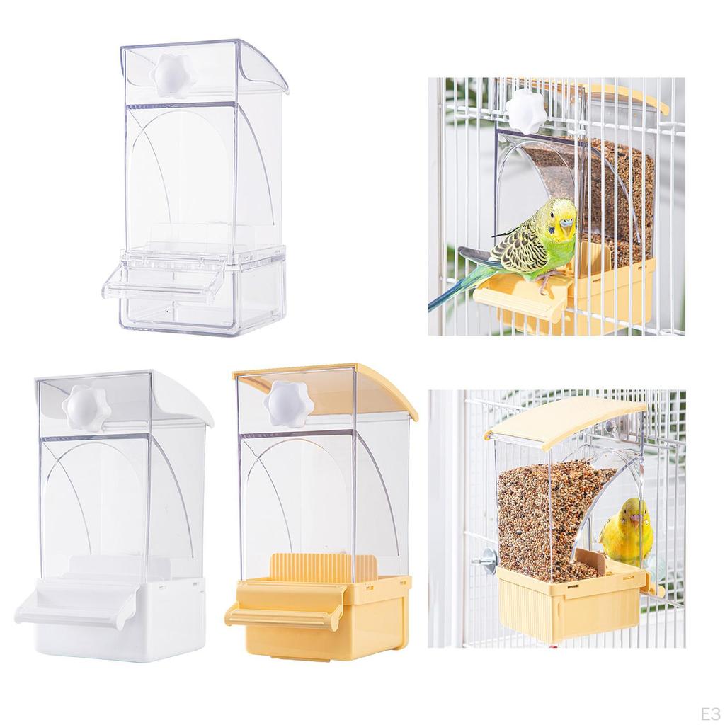Автоматическая кормушка для птичьей клетки с большим контейнером для хранения и миской для волнистых попугайчиков, канареек