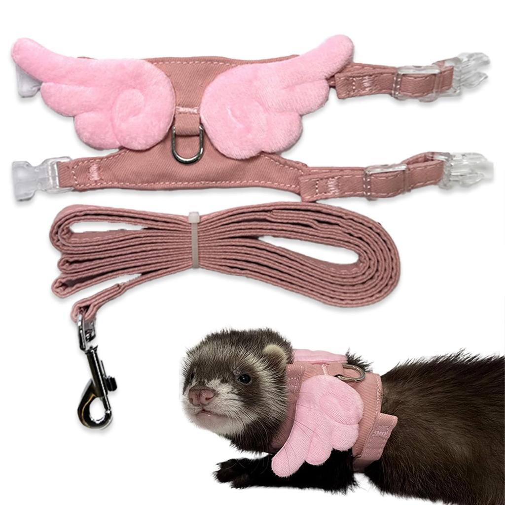TiDaOne Ferret Harness Ferret Toy Lead (Pink)