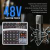 BOMGE 6-Channel DJ Audio Mixer with MP3, USB, Bluetooth, 48V Phantom Power, 5V Power Supply, and 16 DSP Echo Effects for Live Performances, Music, Kar