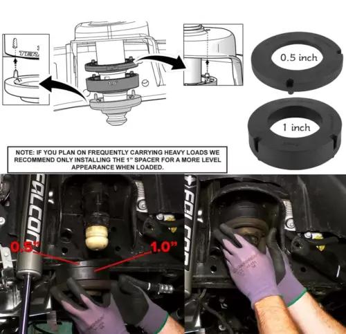 Для Jeep Gladiator 2020 2021 2022 Передняя 1,5-дюймовая проставка для выравнивания, комплект для выравнивания проставки, аксессуары для выравнивания 1155300, детали для колес